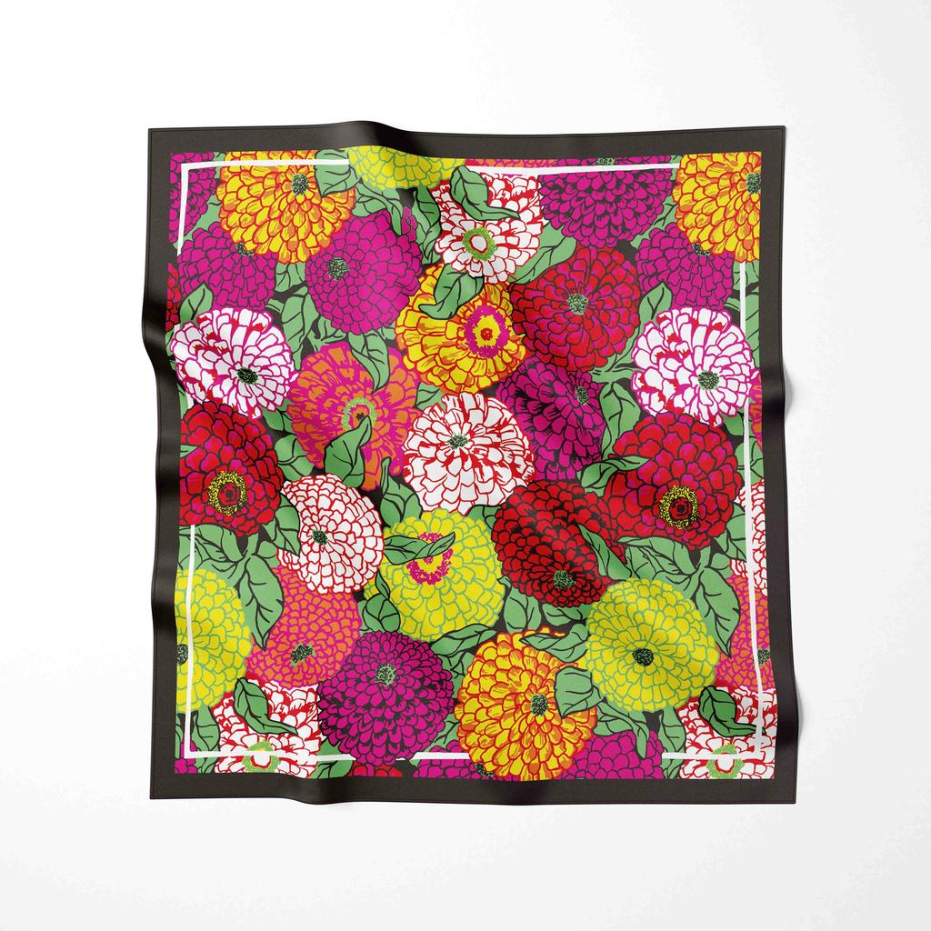 Fashion Silk Satin Hair Scarf Women Handkerchief Printed Female Square Head Bandana Small Neck Muffler Hijab Lady Girl