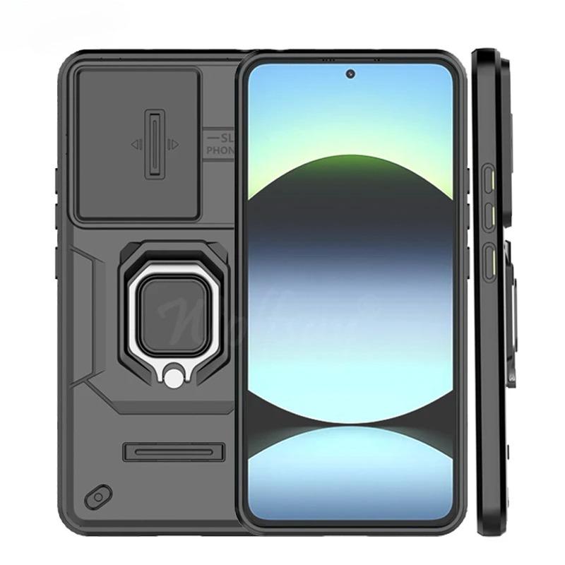 Shockproof Case For Redmi Note 14 4G Case Redmi Note 14 4G Ring Holder Magnetic Back Cover For Redmi Note 14 4G Push Window Case