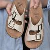 Retro shoes platform slippers women's outer wear summer new versatile flat-bottomed beach cool slippers