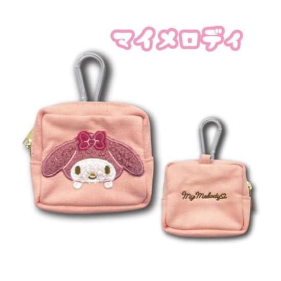 Hatakeyama Shoji Sanrio Mini Pouch with Carabiner, 3D Appliqué Embroidery, Character Accessory Case,