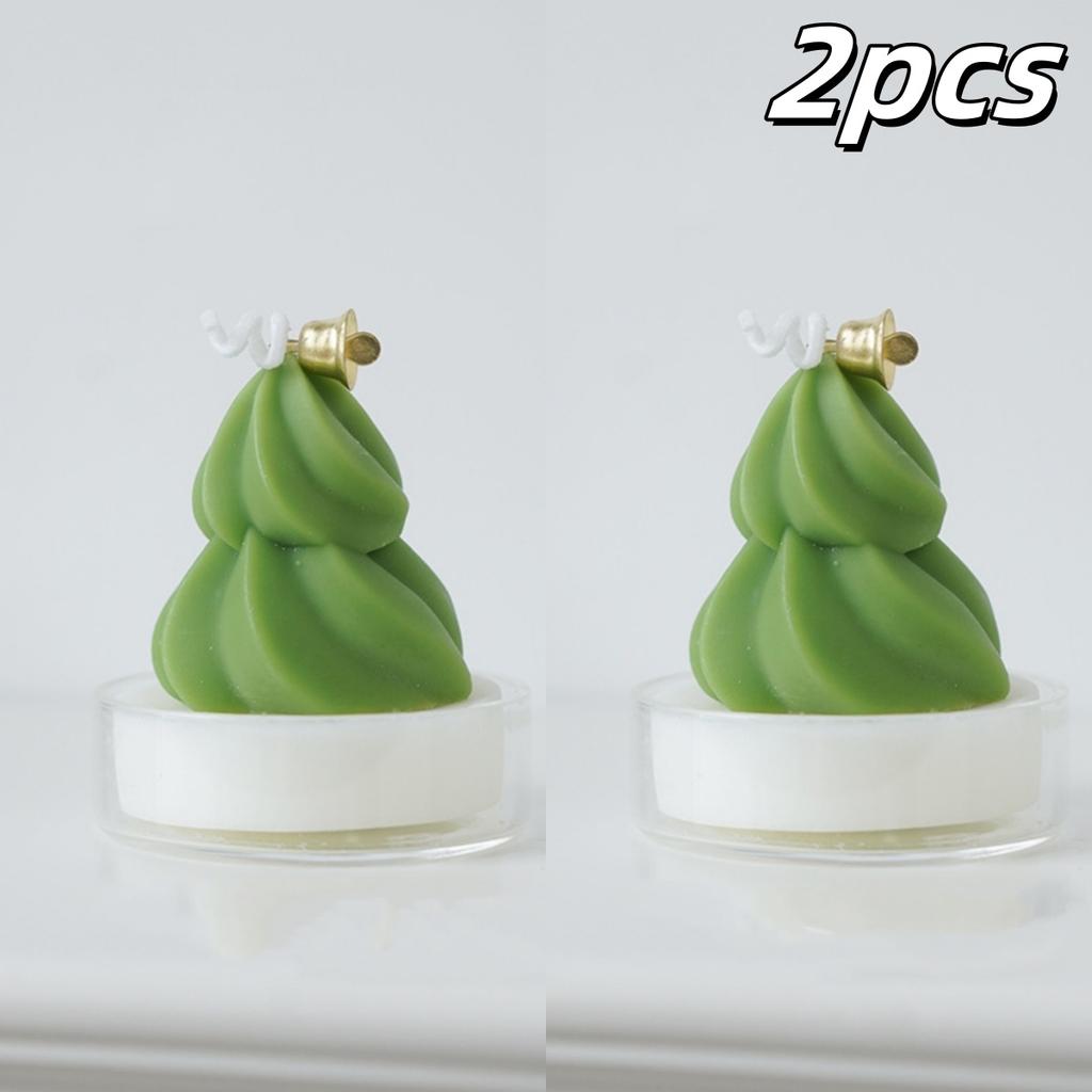 1/2/4Pcs Christmas Tree Shape Candle Small Scented Handmade Tea Lights Candles for Xmas New Year Gifts Home Party Desktop Decor
