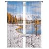 Mix Of Autumn And Winter In The Mountains Chiffon Sheer Curtains for Living Room Bedroom Window Curtain Voiles Tulle Cortinas