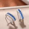 CAOSHI Elegant Blue/White Cubic Zirconia Stud Earrings Versatile Design Delicate Women Copper Color Wedding Zircon Accessories
