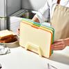 Plastic Cutting Board Set with Stand PP Chopping Boards for Meat Fruit Veggies Non-Slip Dishwasher Safe Space-Saving Kitchen Organizer