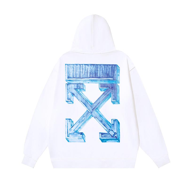 1237 Off-White 2025 Autumn and Winter New OW Three-dimensional Square Arrow Pattern Men's and Women's Hooded Sweatshirt