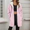Women's Fashionable Loose Zipper Cardigan With Fleece Hoodie