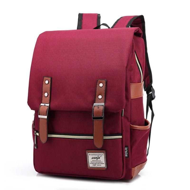 Luxurious Durable Canvas Leather Travel Backpack With Comfortable Shoulder Strap