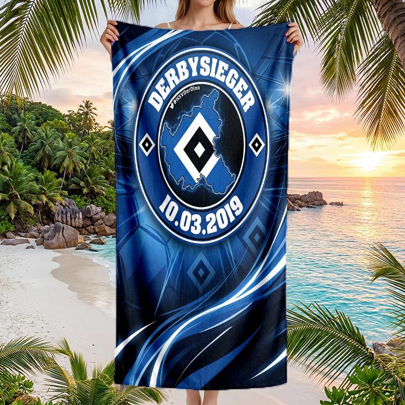 Hamburger SV Fußball Strandtuch Weiches Mikrofaser Sommerhandtuch Schnelltrocknend Saugfähiges Handtuch für Strand Schwimmbad Reisen 70cmx140cm(27x55inch)