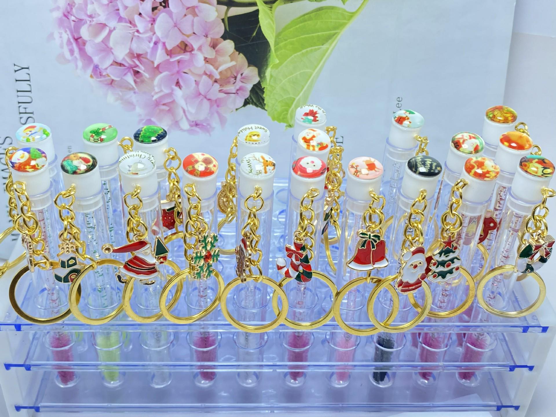 

2024 Рождественская кисточка для ресниц и расческа в прозрачной тубе - Подарок для ухода после наращивания ресниц