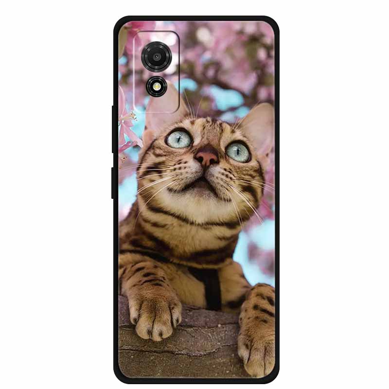 Phone Case For TCL 501 Case TCL501 Painted Cat Silicone Protective Cover for TCL 501 T433D 2024 Bumper Protector Fundas Coque