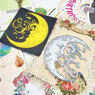 Molde de corte de metal da lua, estênceis, álbum de scrapbooking, cartão de gravação, artesanato faça você mesmo