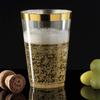 50pcs 10oz Golden Rim Cups, Durable Hard Plastic Water Glasses Suitable for Weddings and Parties, Party Dinnerware Drink Ware