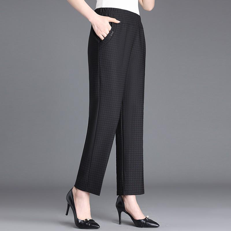 

High Waist Elastic Women s Pants for Middle-aged and Elderly – Plus Size, Casual, Spring/Autumn. 3XL