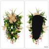 Spring Wreath Artificial Flower Wreath with Bowknot for Front Door Garden Window Outdoor Wedding Decorations