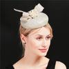 4-Layer Linen Celebrity Top Hat Headgear Handmade Bridal Horse Racing Festival Hair Accessories Hairpin British Retro Style