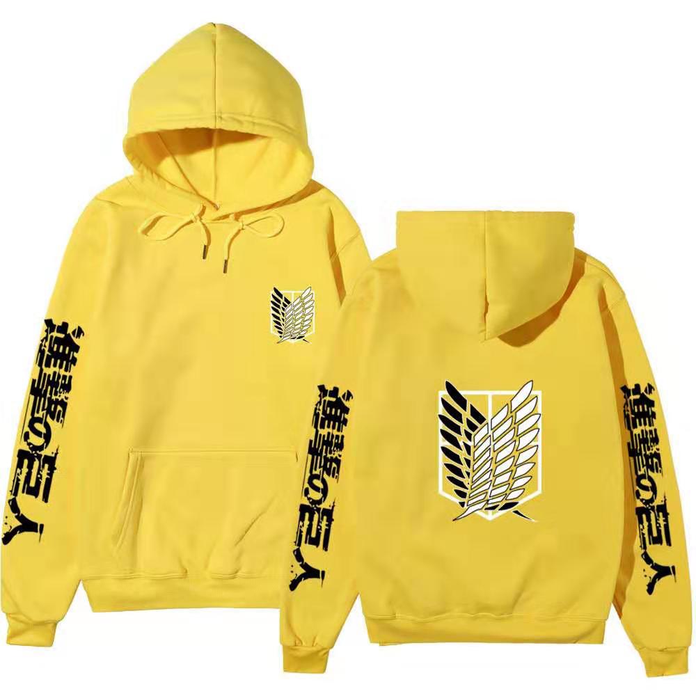 Attack on Titan Hoodie Unisex Fleece Sweatshirt Eren Mikasa Levi Character Print Autumn Winter Casual Pullover
