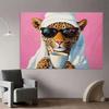 2D Leopard with Sunglasses & Coffee Backdrop for Bedroom Decor and Girly Party