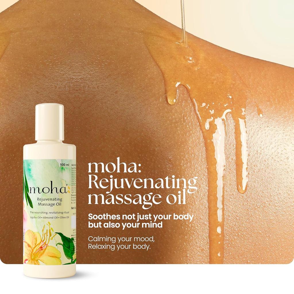 Moha Rejuvenating Massage Oil 100ml Pack of 1 | Lightweight Full Body Oil for Relaxation, Skin Softness & Daily Self-Care