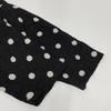 Balenciaga 657546 20 Years Black Ribbon Tie Polka Dot Knit Dress Dress XS blackUsed