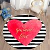 Valentine's Day Kawaii Printed Circular Carpet Home Living Room Bedroom Carpet Floor Decoration Anti Slip Floor Mat