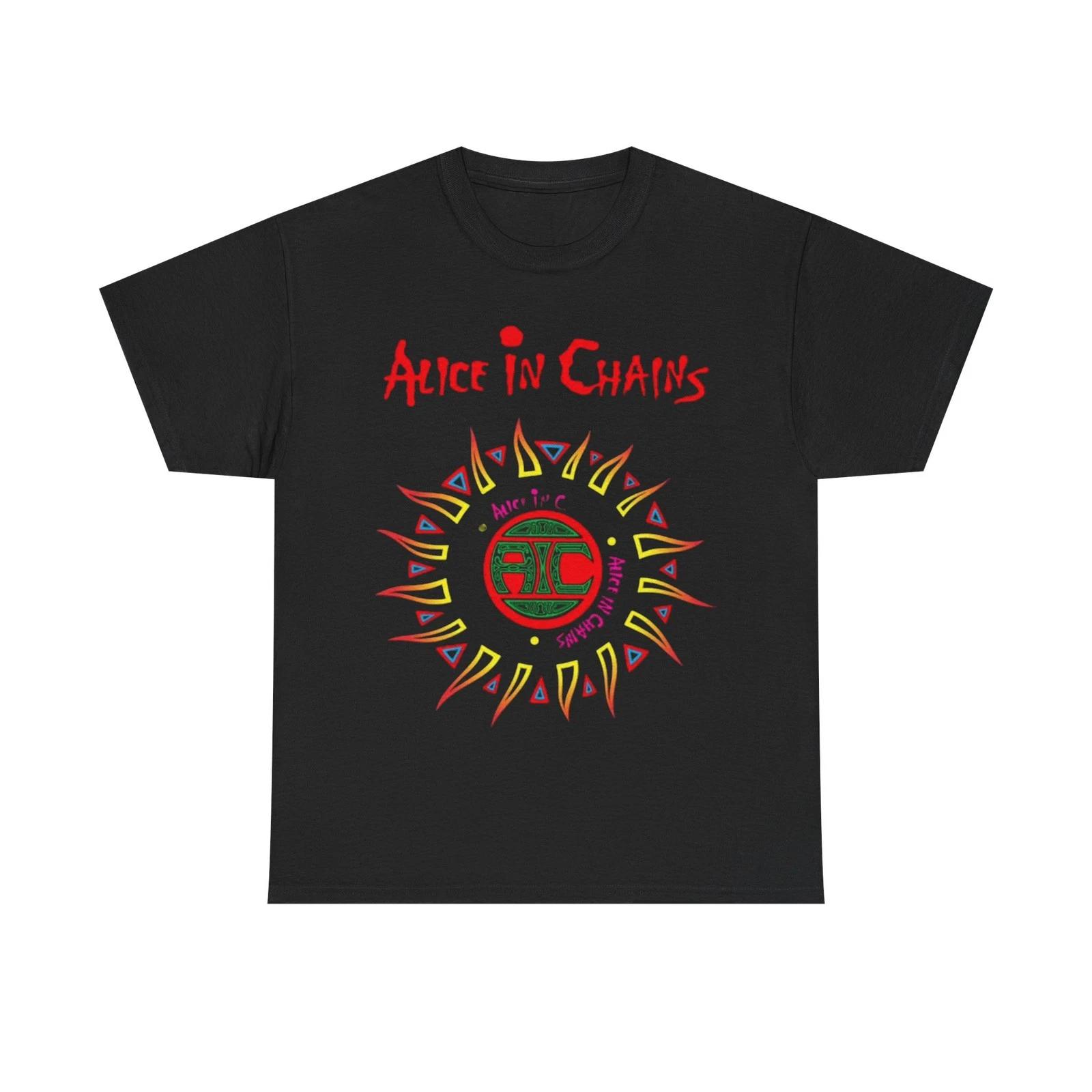 

Alice In Chains Tshirt Band rock vintage neon Unisex Heavy Cotton Tee 90s grunge L