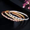 Ki0108 Creative Brass Electroplated Real Gold Full Diamond Bracelet Ring Two-Piece Hand Jewelry
