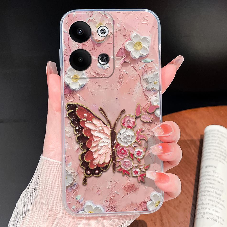 For Oppo Reno 9 Pro Plus 5G Phone Case Lovely Cartoon Soft TPU Transparent Silicone Lightweight Back Cover For Oppo Reno9 Funda