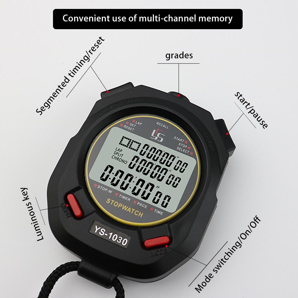 Professional Handheld Digital Stopwatch Chronograph Sports Training Timer Precision Timer Tool Luminous Electronic Stopwatch