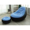 Flocked Inflatable Lazy Sofa with Footstool, Portable Leisure Inflatable Chair for Home