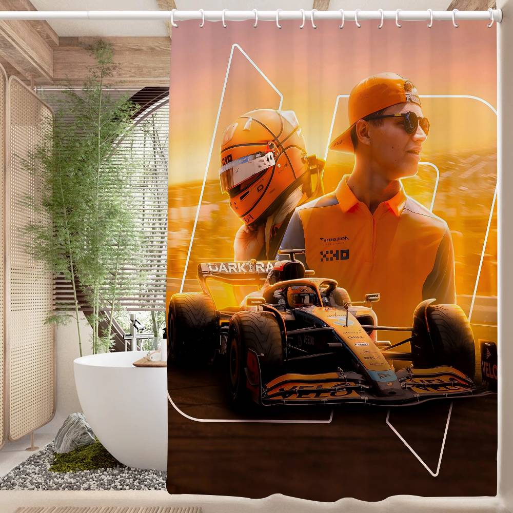 

O-Oscar Formula One Racer P-Piastris Champion Pattern Bathing Curtain Bathroom Shower Curtain Waterproof With 12 Hooks Home Deco W60H190(CM)-1 Pcs