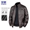 ROMON Men's Stand-Collar Faux Leather Jacket