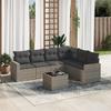 VidaXL Garden Lounge Set with Cushions 7 Pcs Grey Wicker 3219010