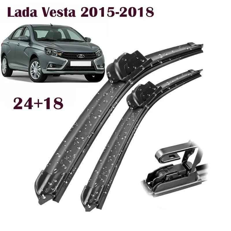 24 +18 Frameless Wipers for Lada Vesta 2015-2018, Fits Lada Vesta SW, Lada Vesta Cross, Lada Granta, Lada Kalina 2, Lada Xray чёрный