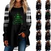 Fashionable Women's Loose Round Neck Christmas Small Print Long-sleeved T-shirt Top Pullover