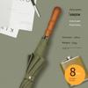 Extra Large Storm Special Wooden Handle Straight Rod Retro Automatic Windproof Extra Large Thickened Reinforced Long Handle Business Men Umbrella