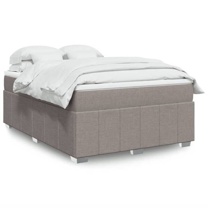 VidaXL Slat Bed Base with Mattress Taupe 140x200 Cm Fabric 3285481