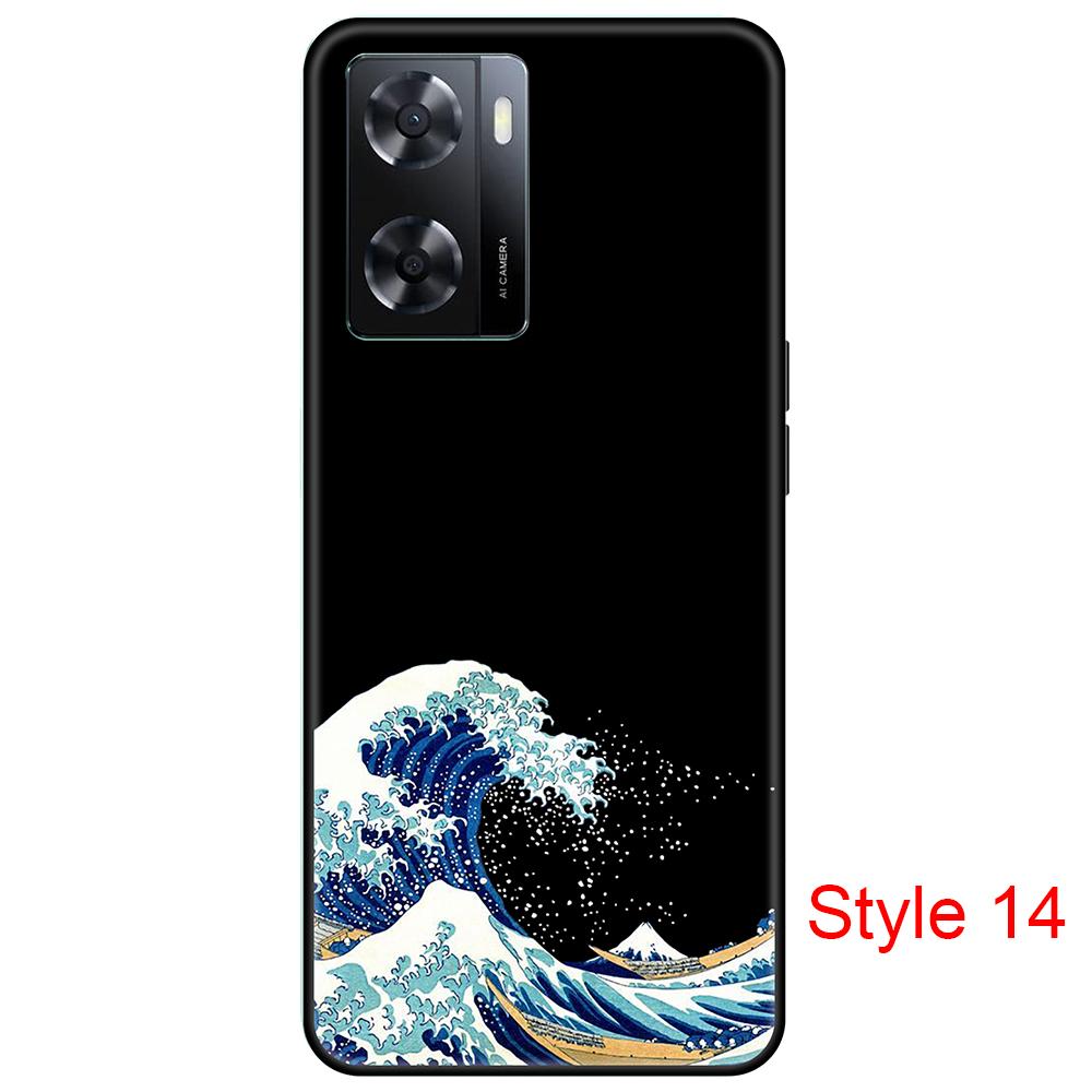 Black Case for Oppo A57 4G OppoA57 PFTM20 Cute Cartoon bumper Soft Silicon 6.56inch shockproof Full protection Cover