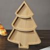 Christmas Plate Wooden Tray Xmas Tree Tableware Dried Fruit Snacks Doge Wooden Tray Fruit Plate Restaurants Fast Food Plate