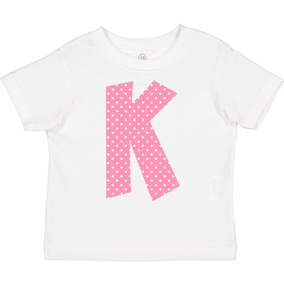 Inktastic Pink And White Polka Dots Letter K Toddler T-Shirt Letters Dot Name 110