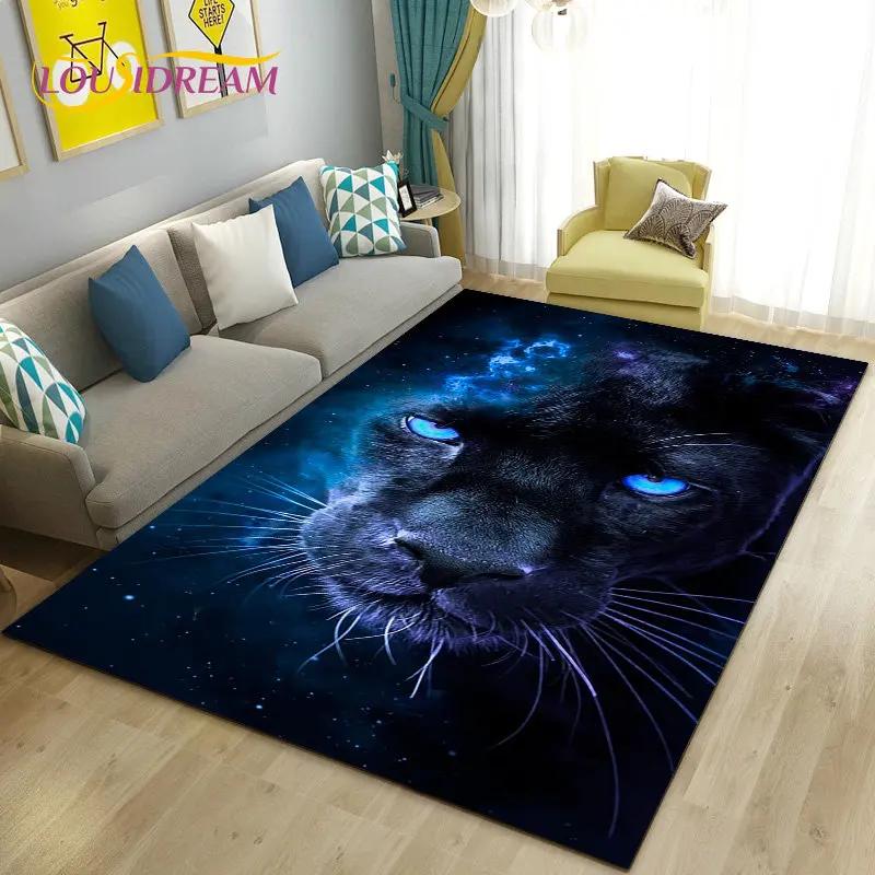 3D Cartoon Dier Luipaard Jachtluipaard Gebiedskleed Tapijt voor Woonkamer Slaapkamer Speelkamer Sofa decoratie huis Antislipkleed Vloermat Zacht