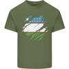 Torn Uzbekistan Flag Uzbek Day Football Unisexs Light Cotton TShirt