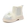 Children's Autumn Boots Luxury Sweet Girls Princess Boots Ankle Versatile Kids Fashion Causal Glitter Leather Boots Thick Bottom