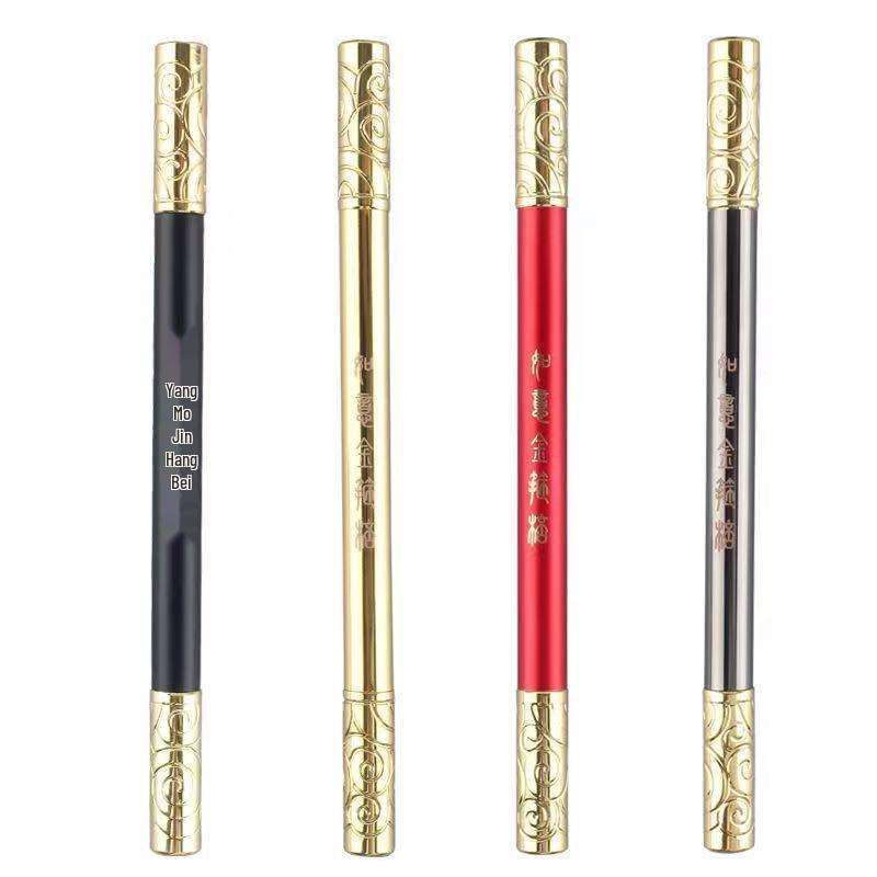 Goldener Knüppel Signatur Drehbarer Gelstift - Retro Chinesischer Stil für Büroschreiben und Geschäftsunterzeichnungen