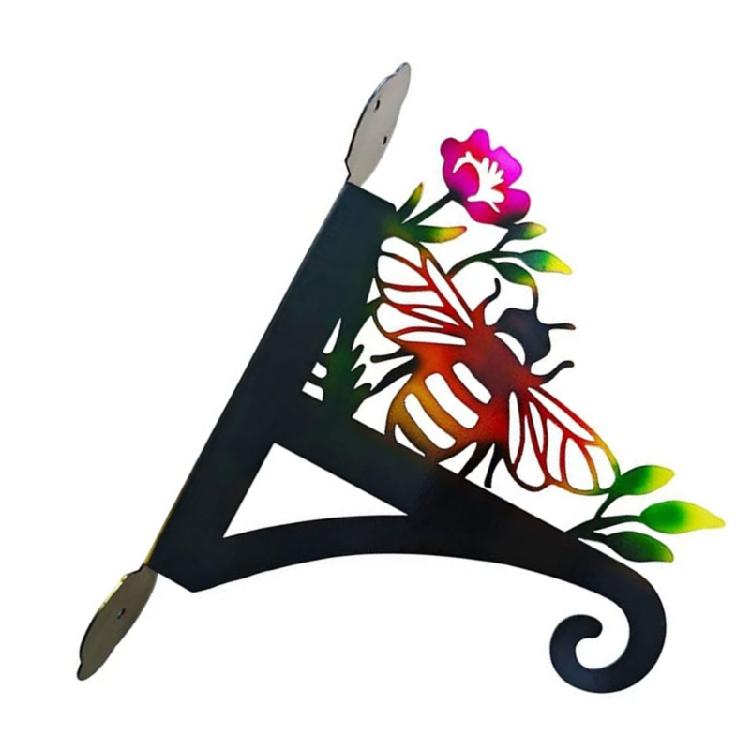 Wall Mount Plant Hanger Bracket With Bees Pattern Bird Feeder Lanterns Metal Hanging Hook For Garden Patios Decoration