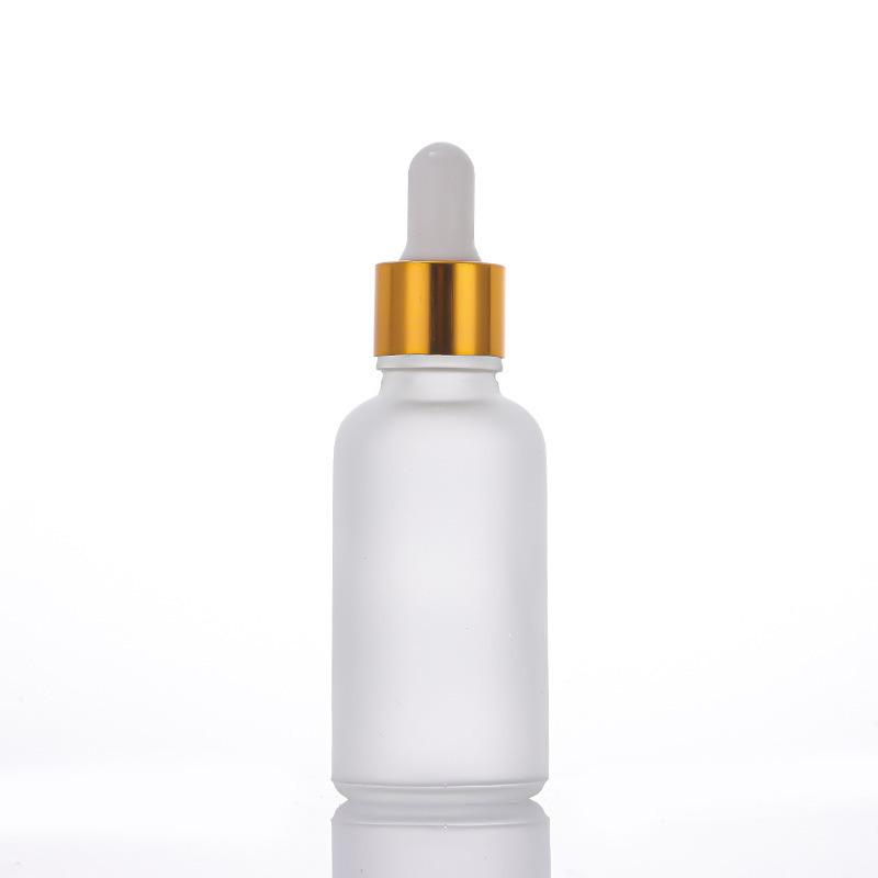 Reiseflasche für ätherische Öle aus Milchglas mit Gummitropfer