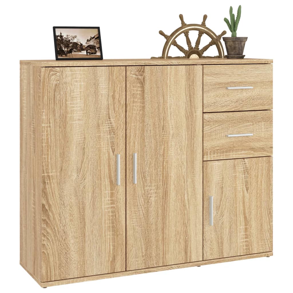 Vidaxl Szafka, Dąb Sonoma, 91X29,5X75 Cm, Materiał Drewnopochodny
