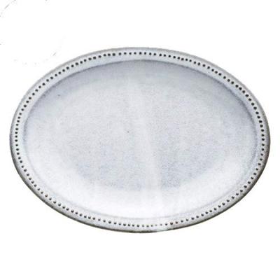 Tableware East Oval Plate Dot Oval Plate 21cm Pottery Black Soil White Glaze