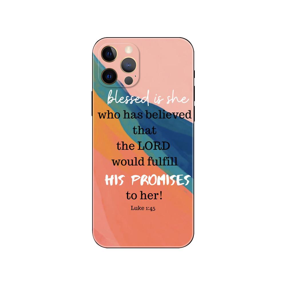 Pouzdro na telefon s biblickým citátem pro iphone 14 5s 2020se 6 6s 7 8 plus x 10 XR XS 11 12 13 mini pro MAX černé tpu zadní kryt