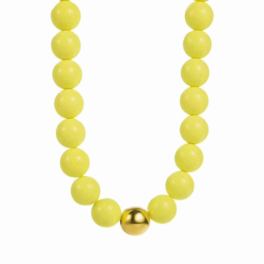 N13167 Colorful Beaded Necklace: Cute Bohemian Handmade Clavicle Chain