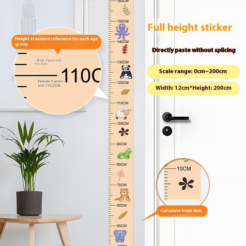 Height 2M Cartoon Wall Sticker Measuring Instrument Ruler For Measuring Height Sticker Wallpaper Growth Chart Can Be Removed